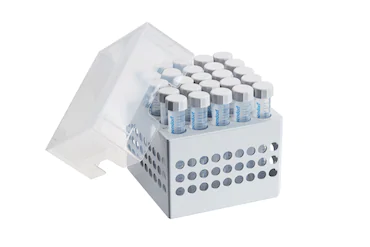 艾本德儲存盒 5 × 5, 可放置 25  個試管，15  mL，2  件，高 127  mm，5  英寸，聚丙烯材料，可耐受最低 -86  °C，可高溫高壓滅菌，帶蓋子并具有數(shù)字字母標(biāo)識